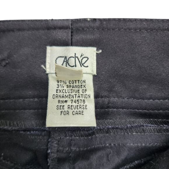 Cache Womens Vintage Cropped Pants Size 6 Black Y2K Grunge Streetwear - Picture 9 of 13